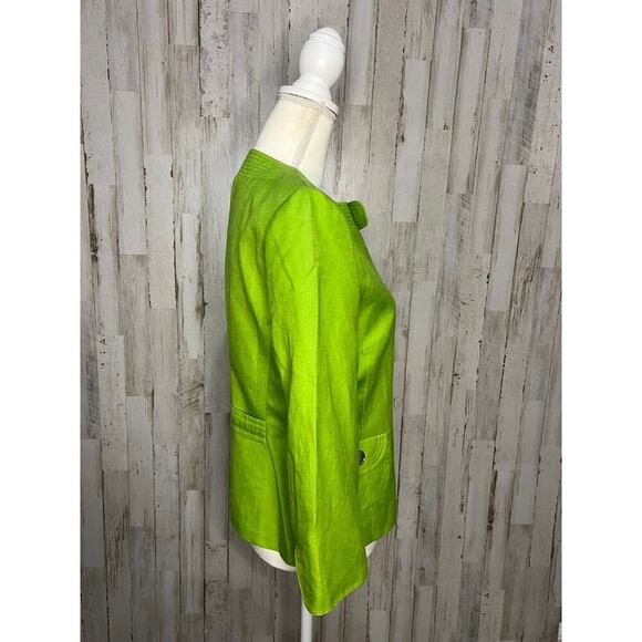 Alex Marie Women's‎ Lime Green Jacket Silver Buttons Size 6 Casual - Picture 2 of 5